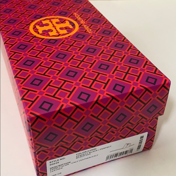 NIB Tory Burch Everly Slide Flat Sandals Black - Picture 10 of 11